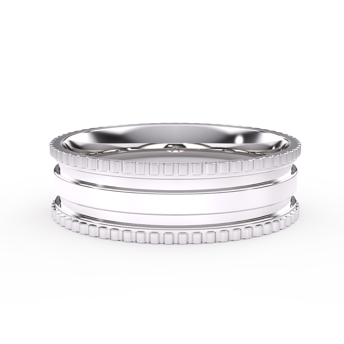 Round Full Eternity Men's Wedding Band